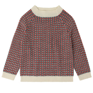 Herringbone genser i merinoull