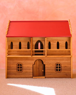 Ridderslott med rødt tak