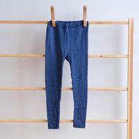 Leggings til barn - ull/silke - blå