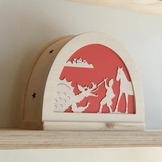 Ridder Georg og dragen-motiv til siluettlampe
