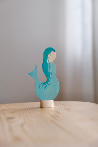 Havfrue til bursdagsringen - aquamarin