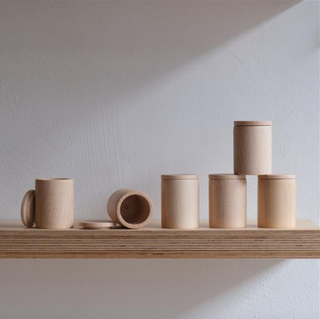 Natural Cups with Lid - 6 deler