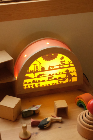 Kjøkkenhage-motiv til siluettlampe