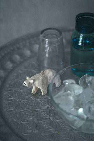 Isbjørn - pappmasjé juletrepynt