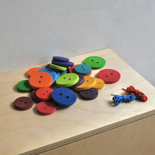 Store treknapper - regnbuefarge