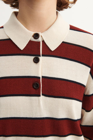 Stripete merinoull Polo - voksen