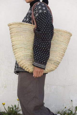 Palmebladveske - mørk eller lys brun håndtak