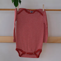 Body - ull/silke - røde striper