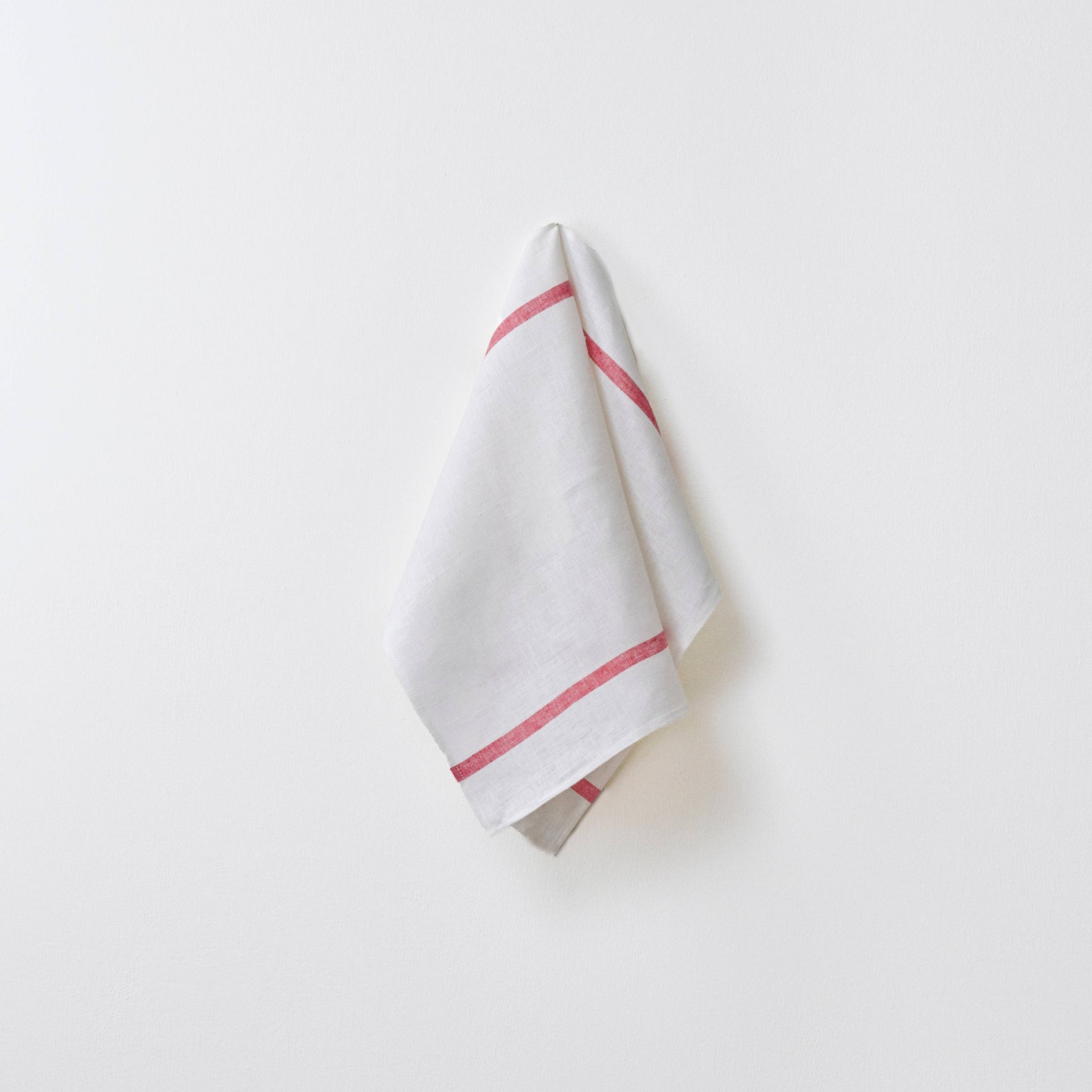 Kjøkkenhåndkle i lin - rød stripe