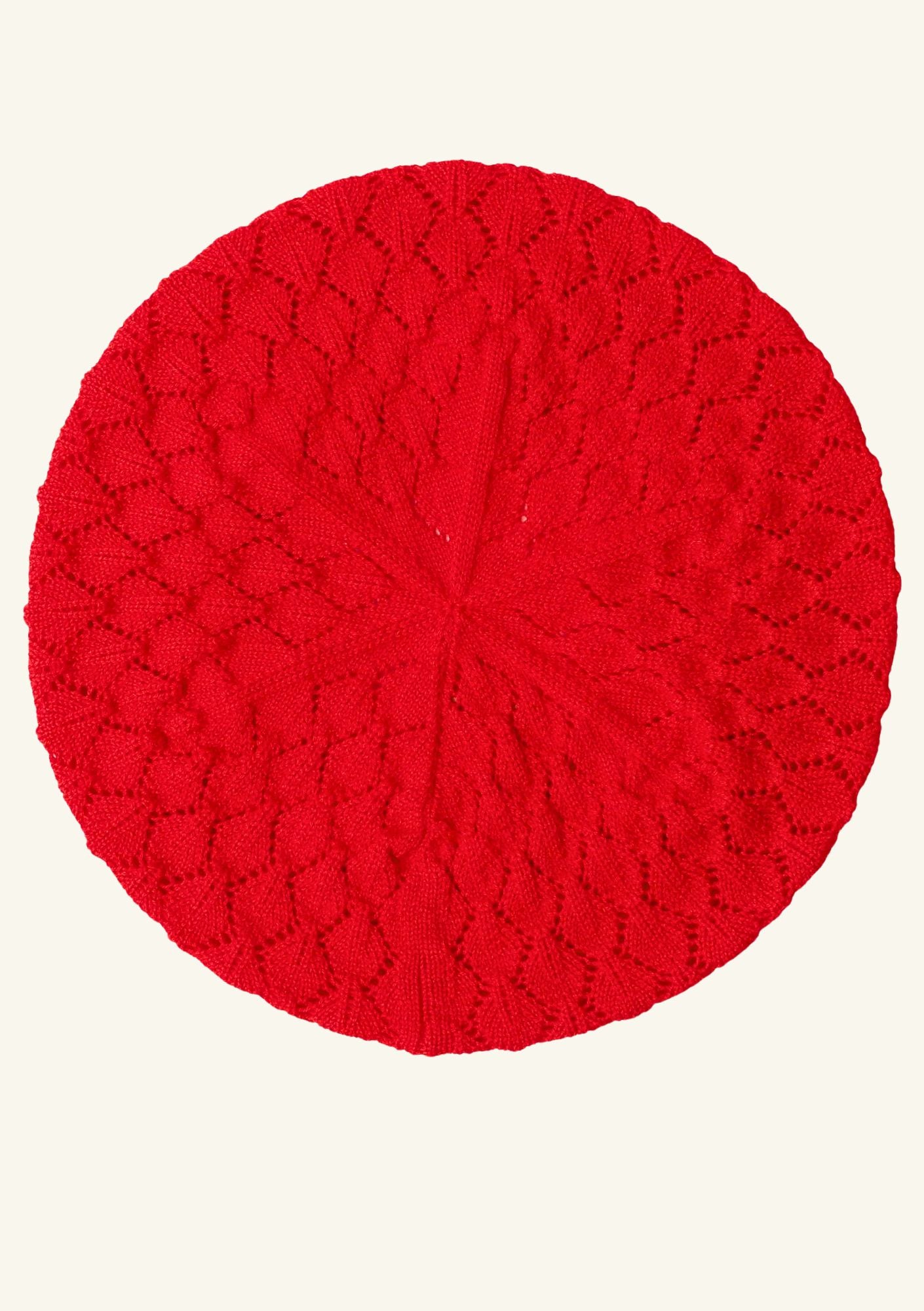 Rød beret i merinoull