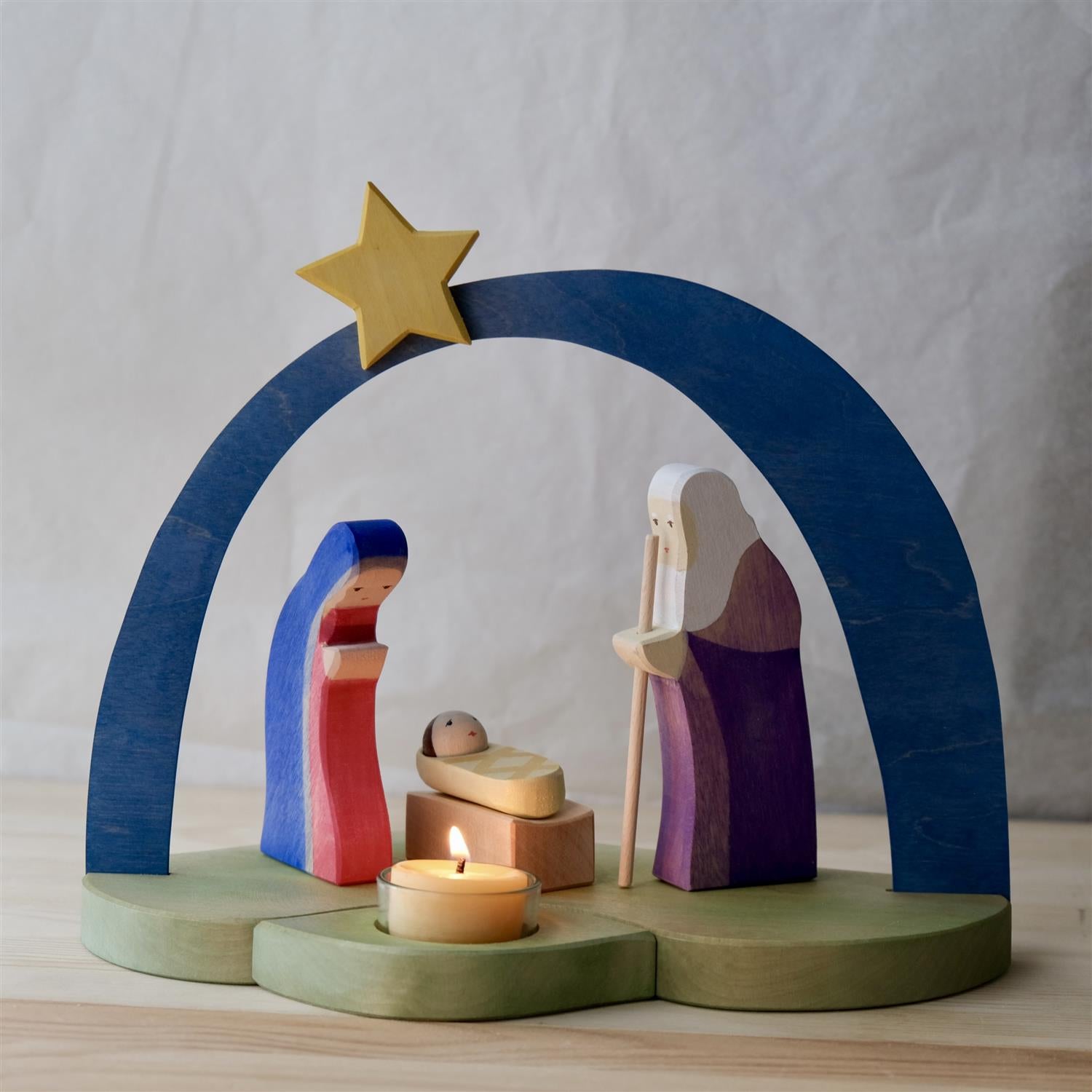 Nativity candle holder