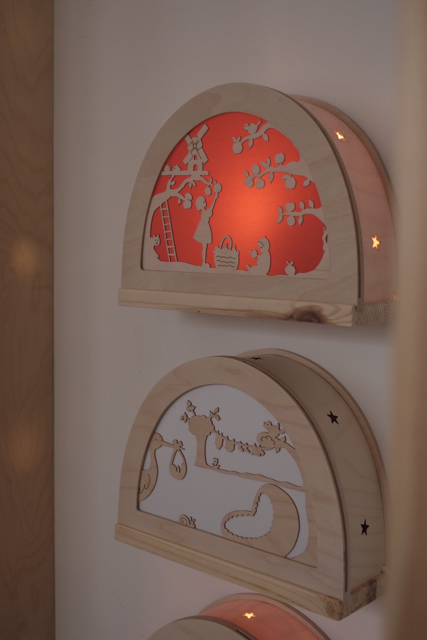 Eplehøst-motiv til siluettlampe