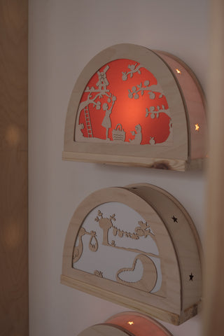Eplehøst-motiv til siluettlampe