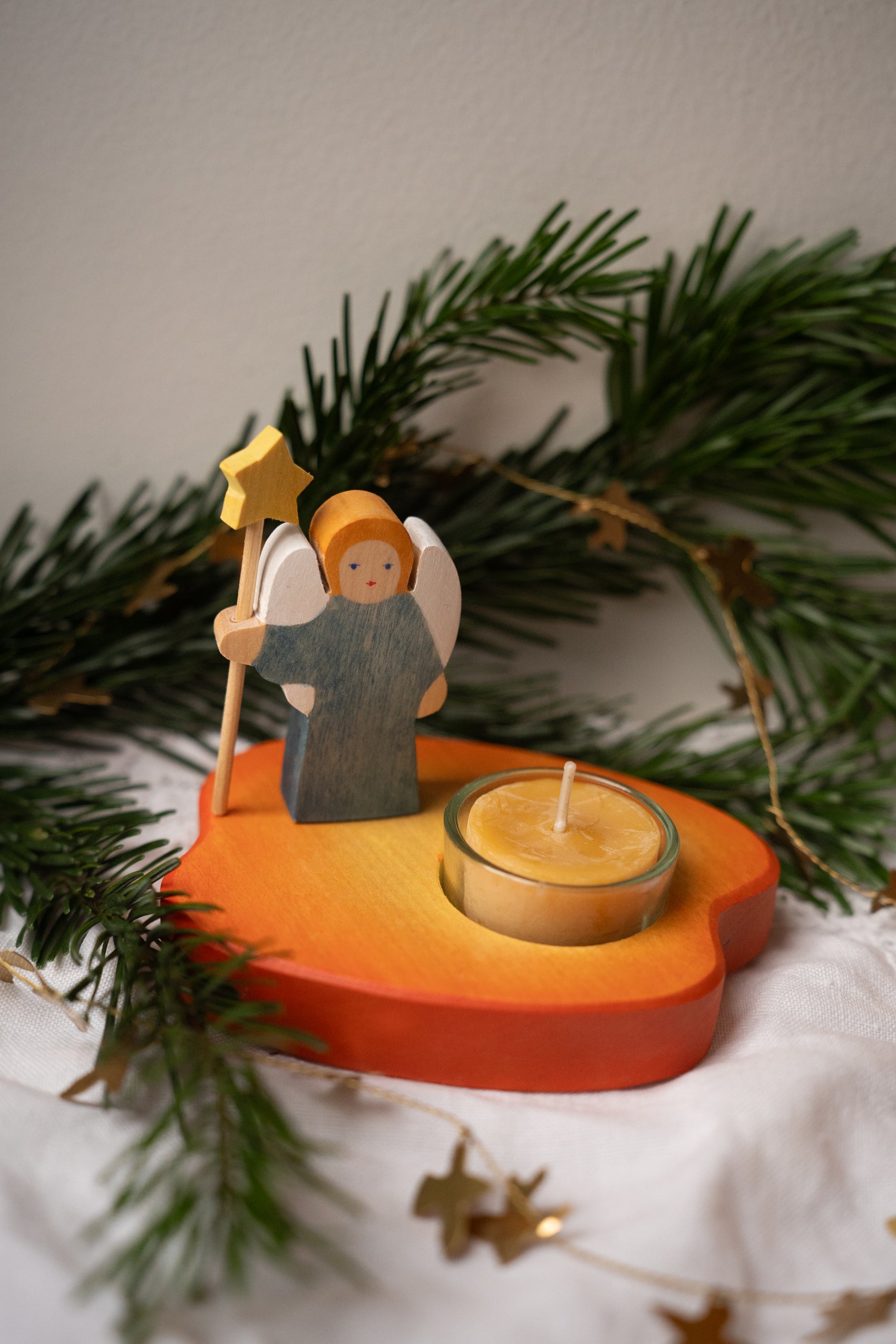 Candle holder with Angel blue