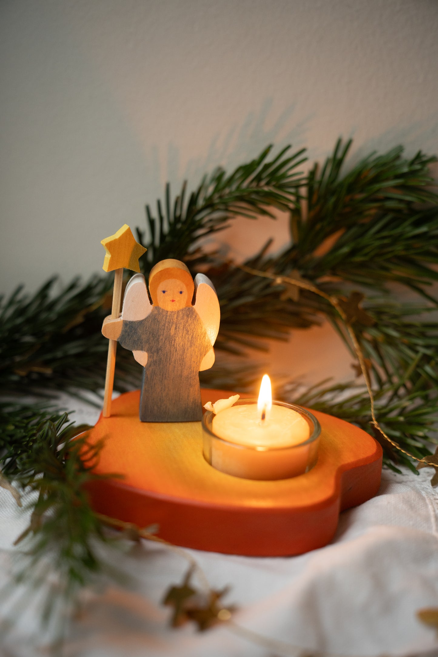 Candle holder with Angel blue