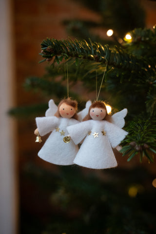 Engel med stjerne - hengeullfigur