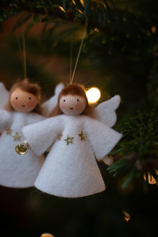Engel med stjerne - hengeullfigur