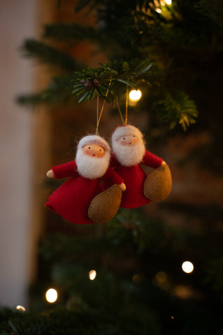 Liten julenisse - hengeullfigur