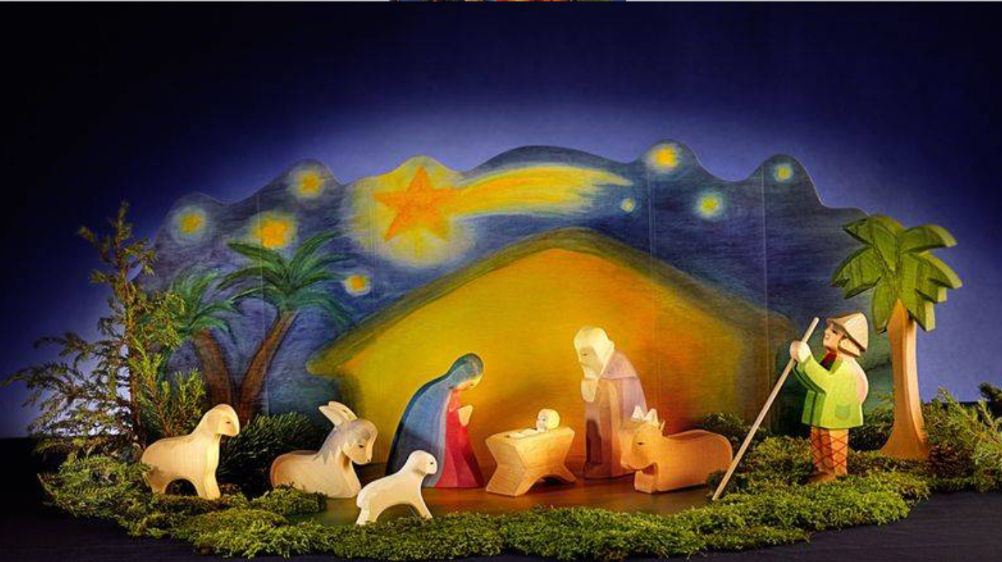 Nativity scene with diorama - 11 pcs