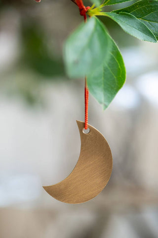 Måne i messing - juletrepynt