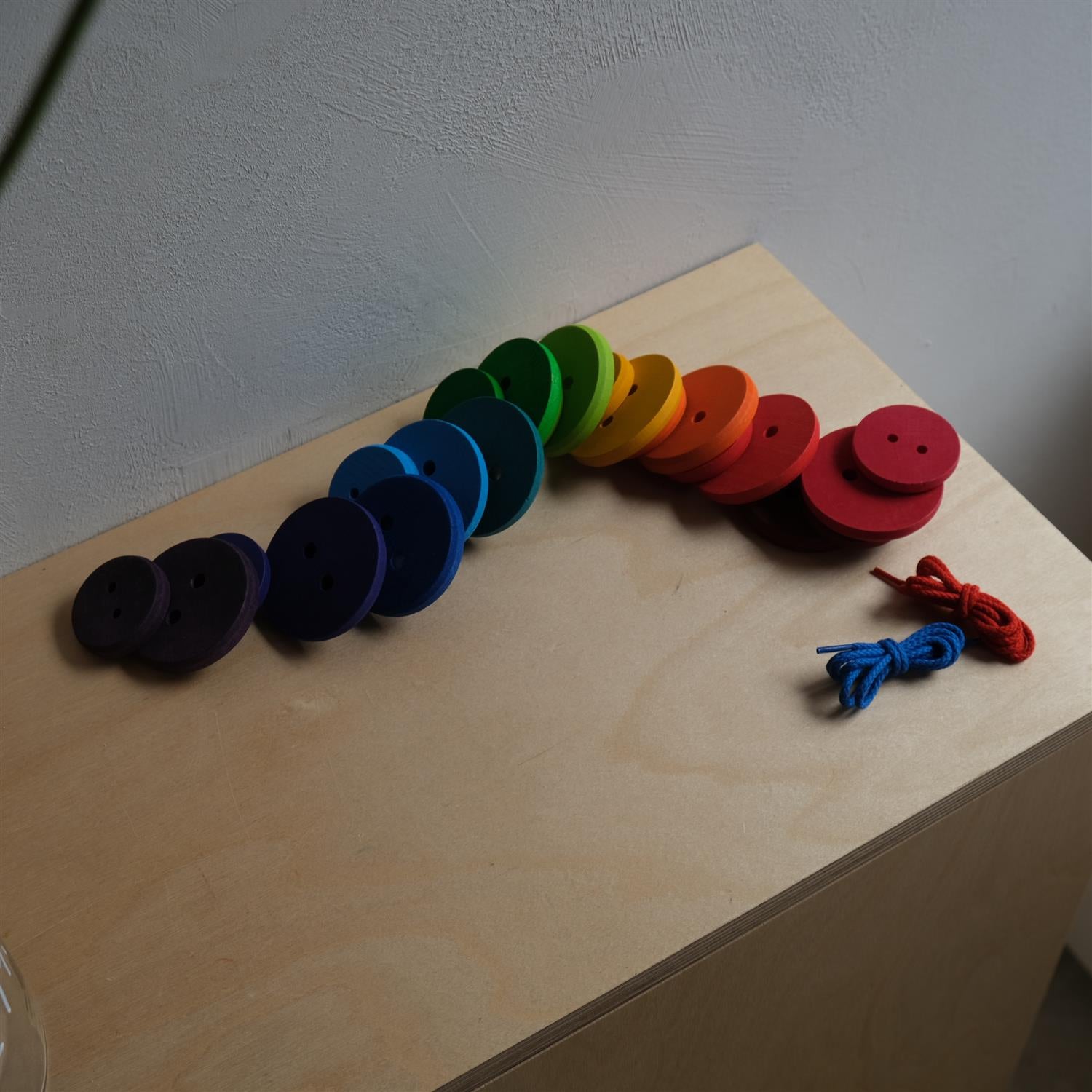 Store treknapper - regnbuefarge