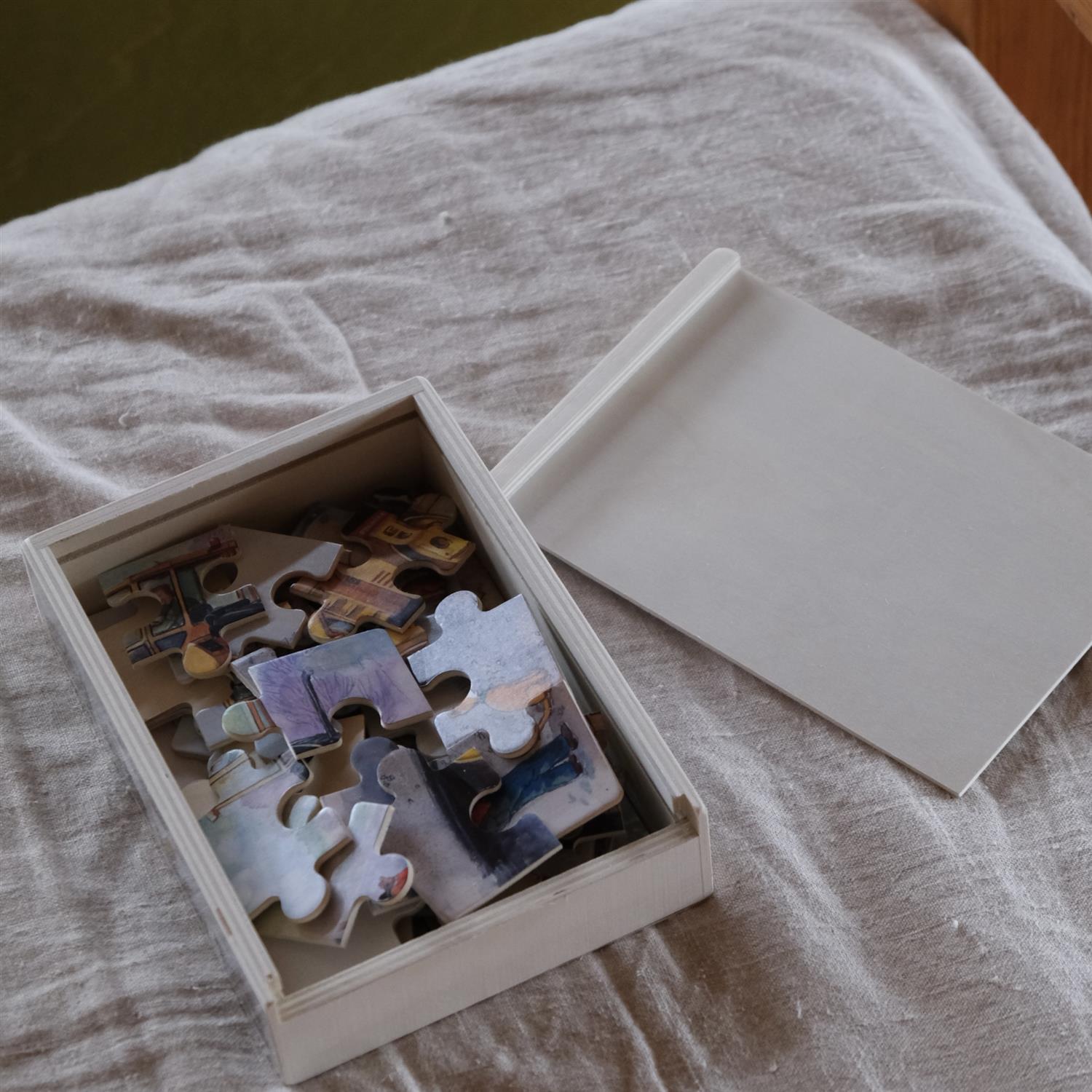 Anleggsmaskiner puslespill i treeske - 4 motiv