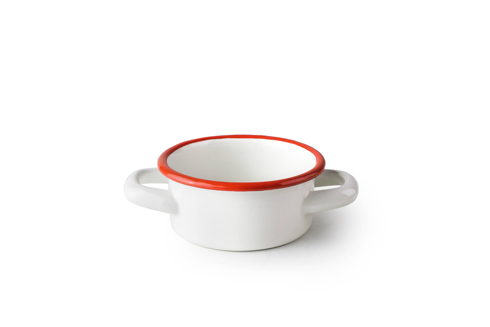 Lav gryte - rød kant - 10 cm