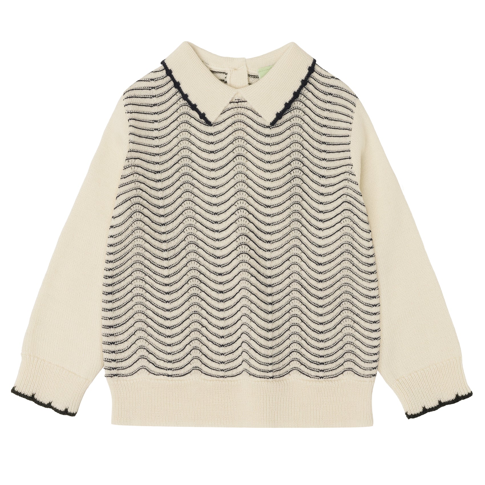 Baby Pointelle bluse i merinoull