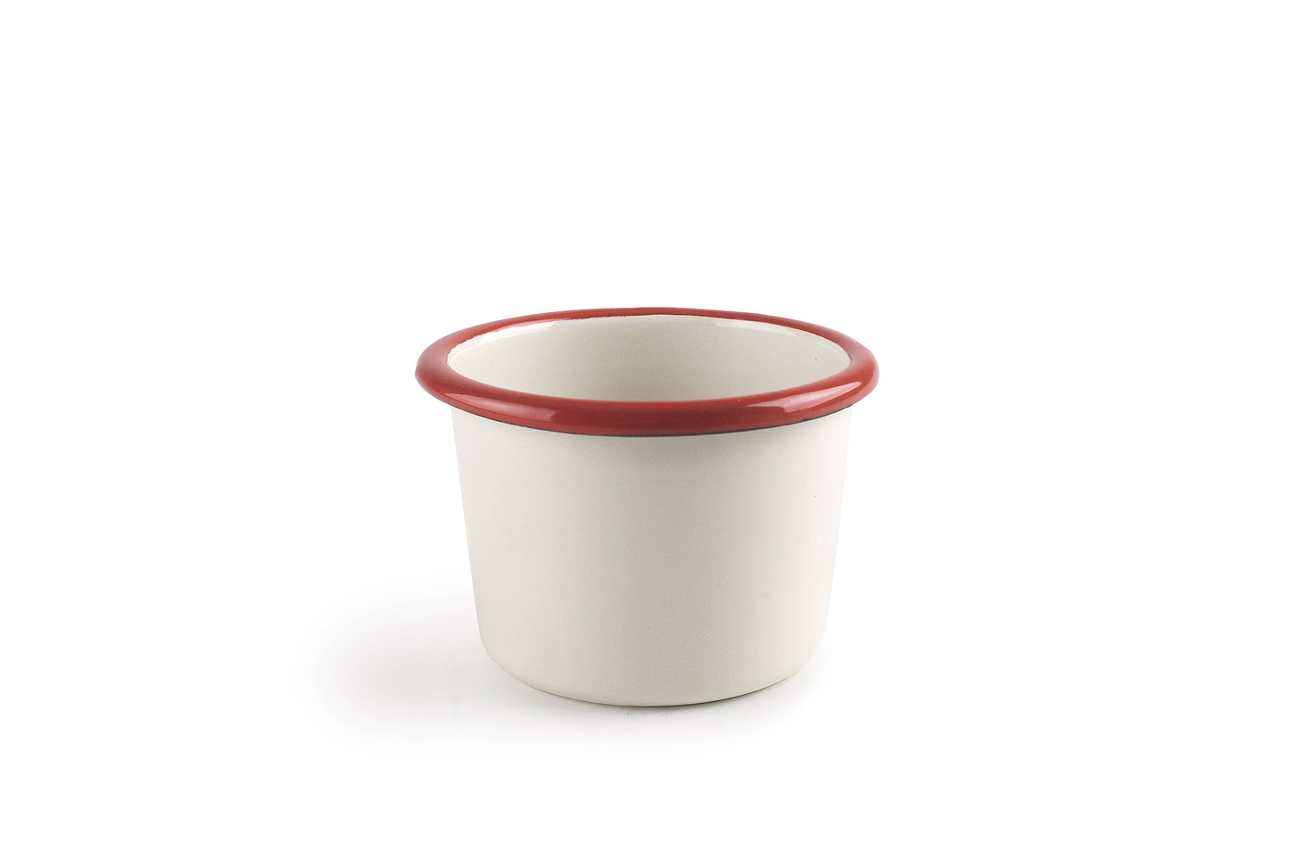 Høy skål - rød kant -  6 cm