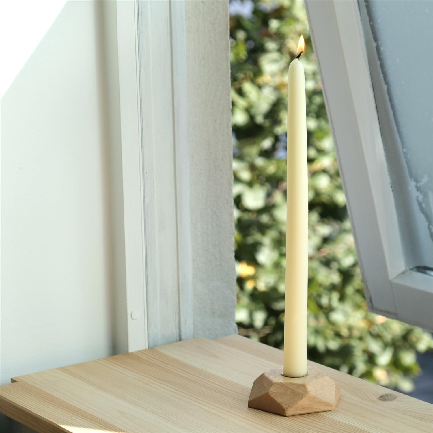 Kronelys 30cm - bleket bivoks - 4pk