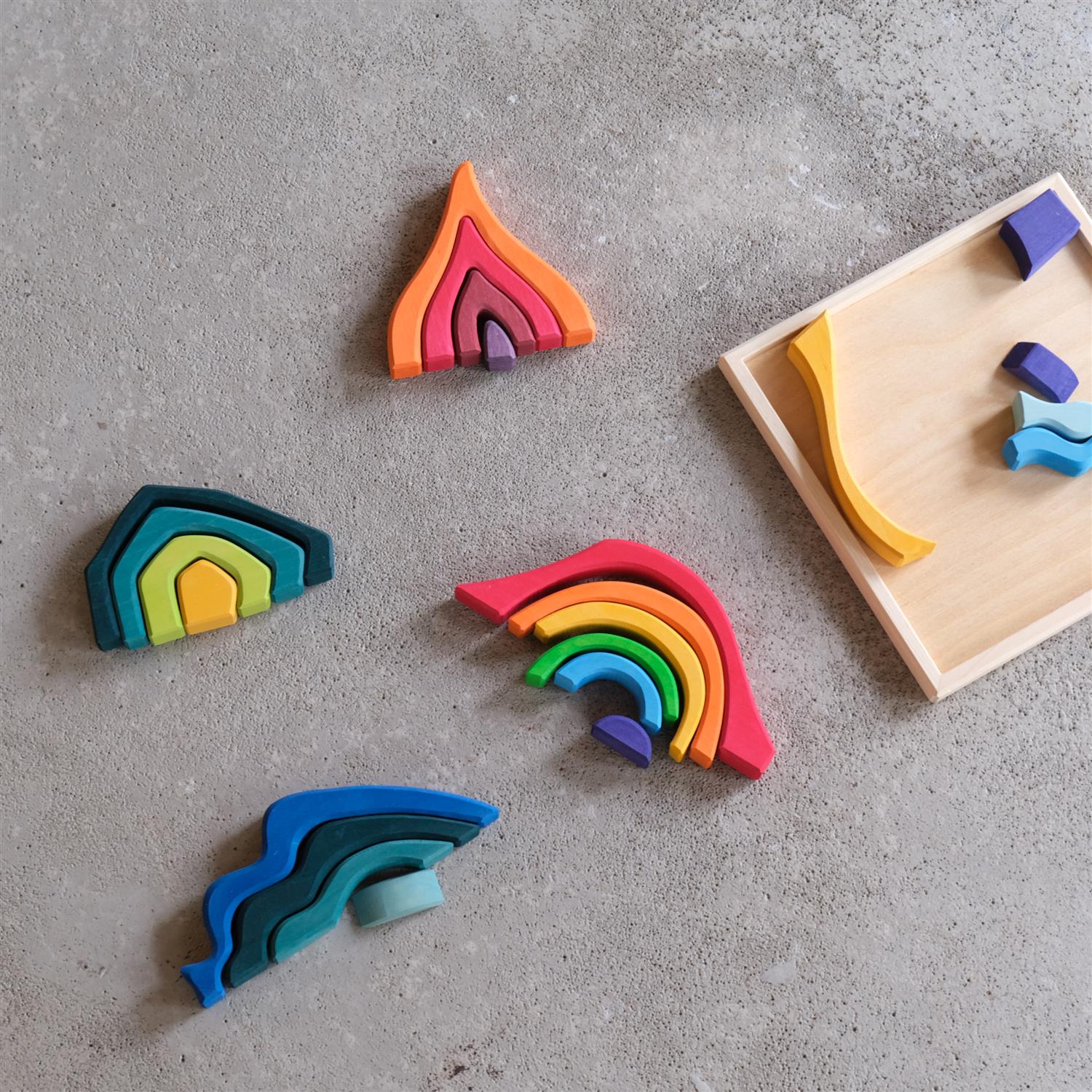 Fire elementer byggesett - liten