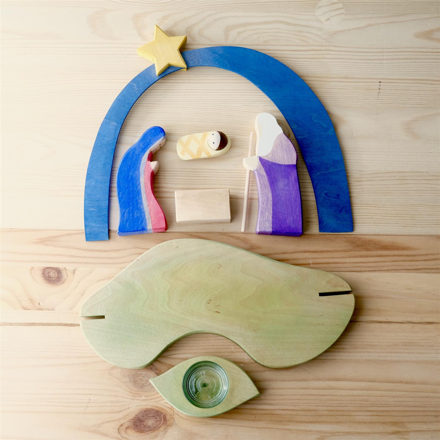 Nativity candle holder