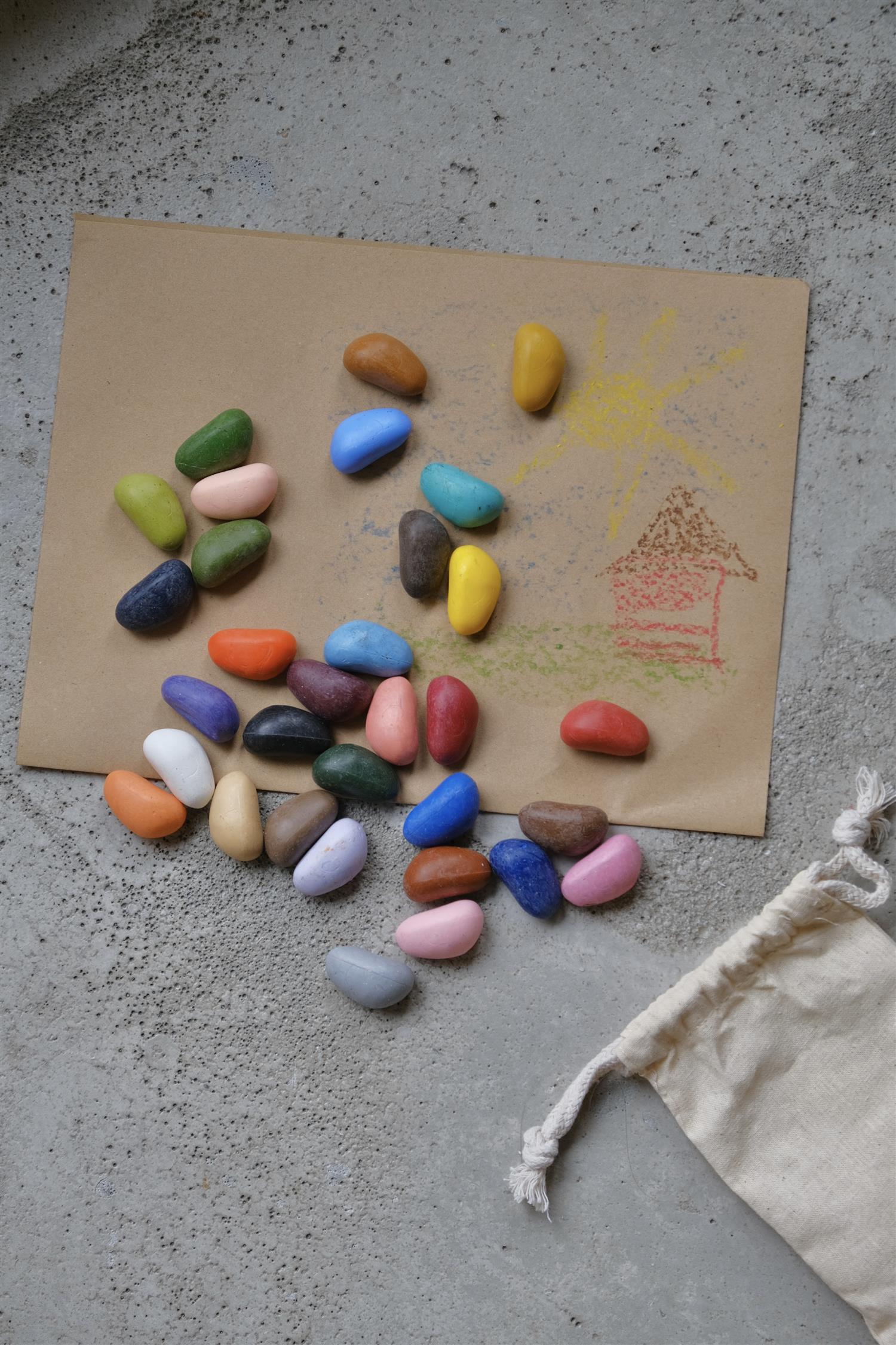 Fargesteiner i øko soya - 32 stk