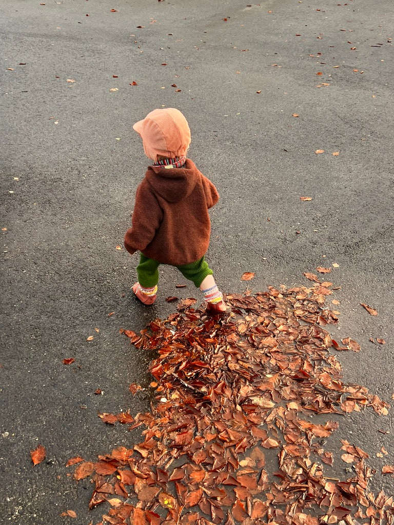 Hettejakke i ullfleece med treknapper