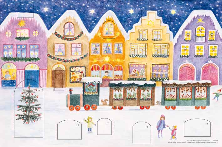 Medium papirkalender - Julebyen