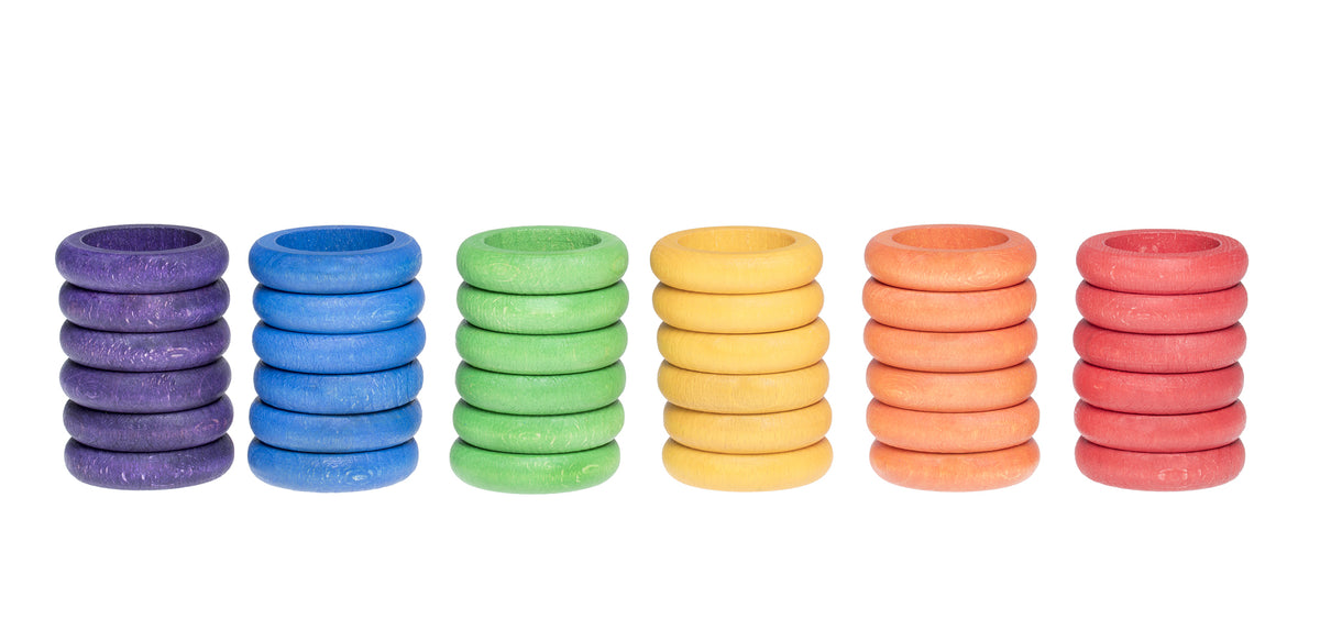 36 Rings - treringer i 6 regnbuefarger