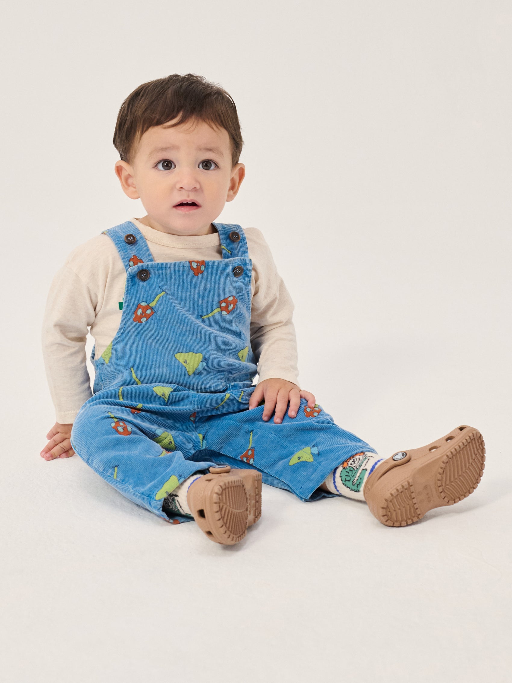 Mush Monster Duo all over corduroy overall