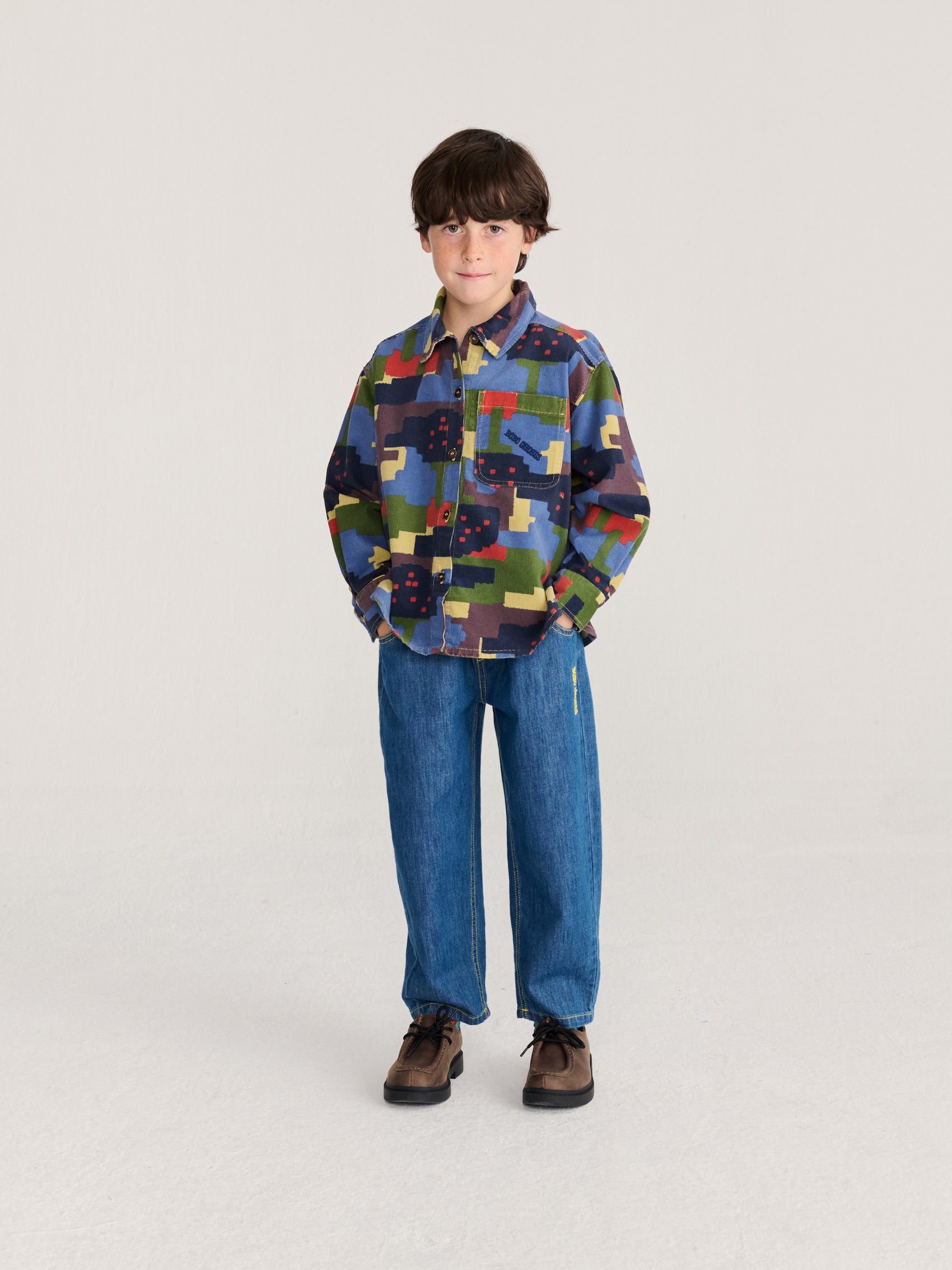 Paint Forest all over corduroy shirt