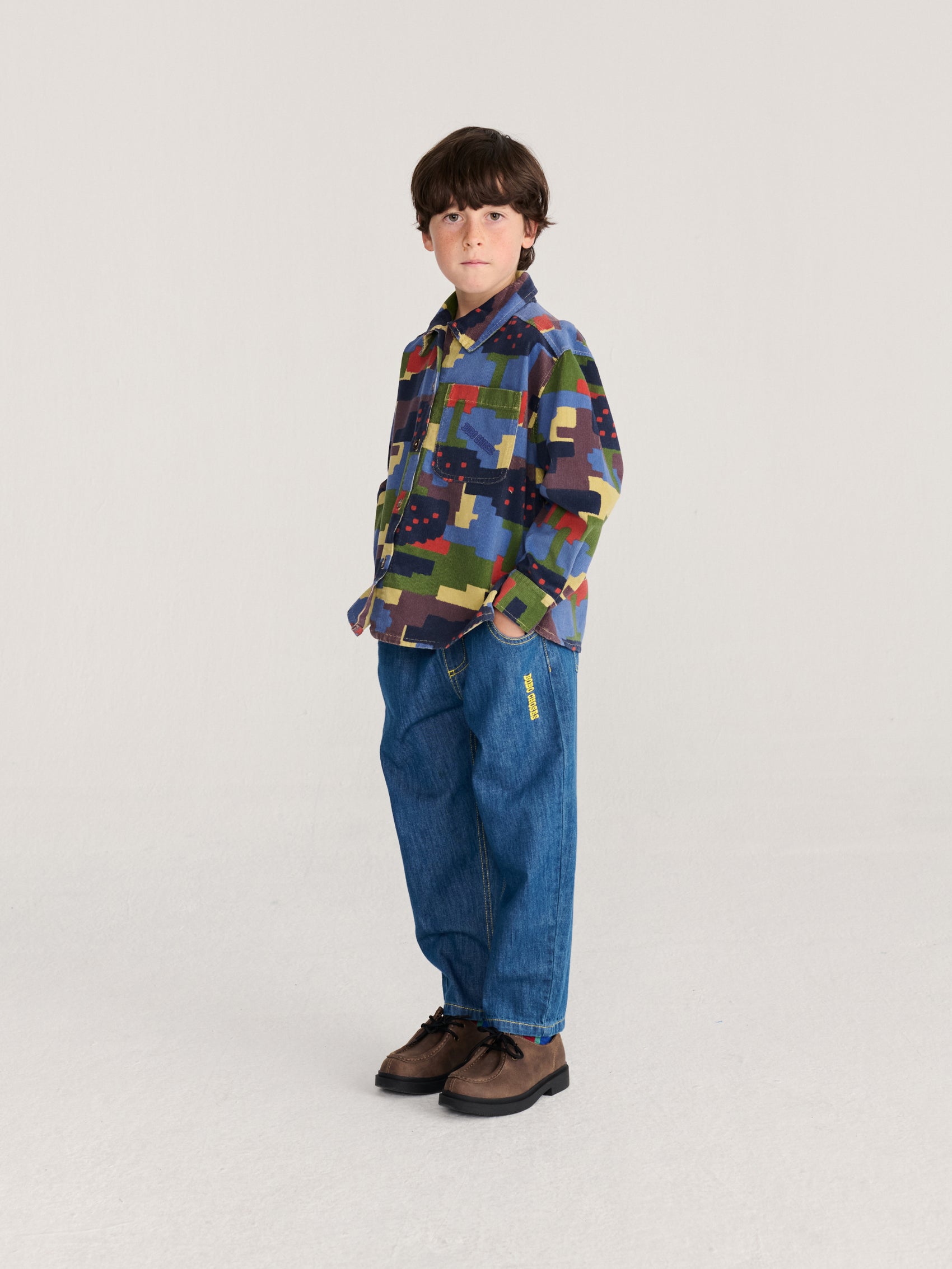 Paint Forest all over corduroy shirt