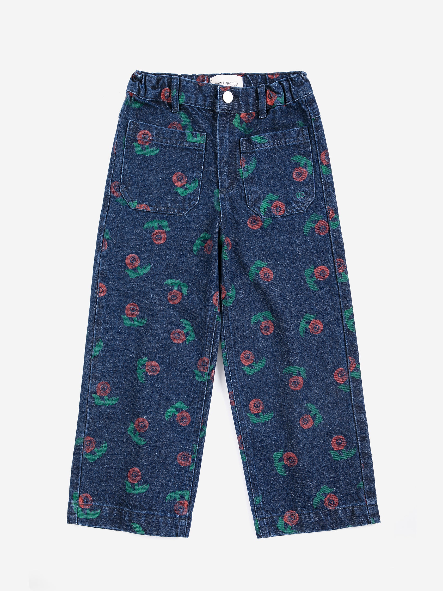 Stamp Bloom all over denim pants