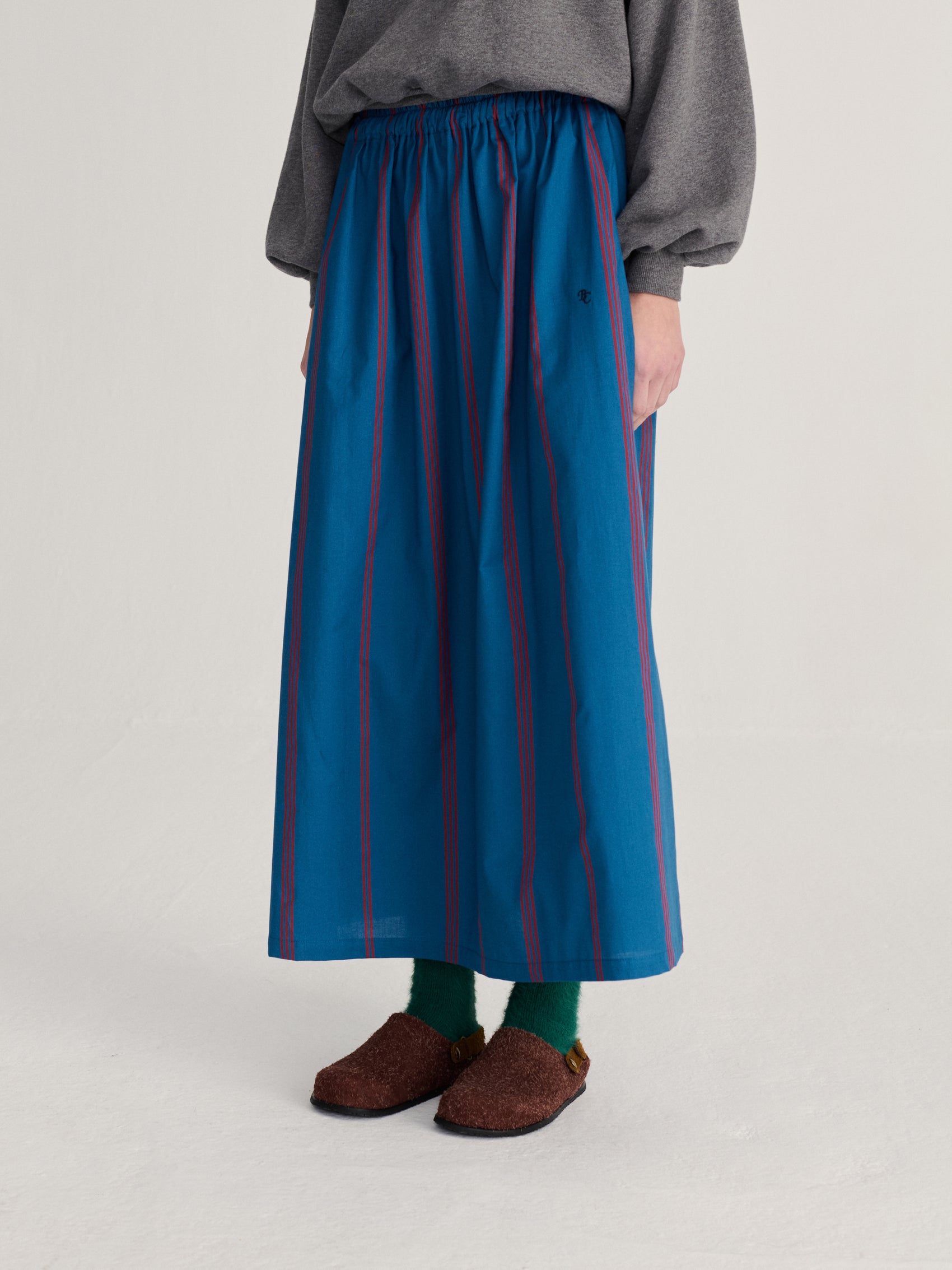 Triple Stripes all over evasé skirt