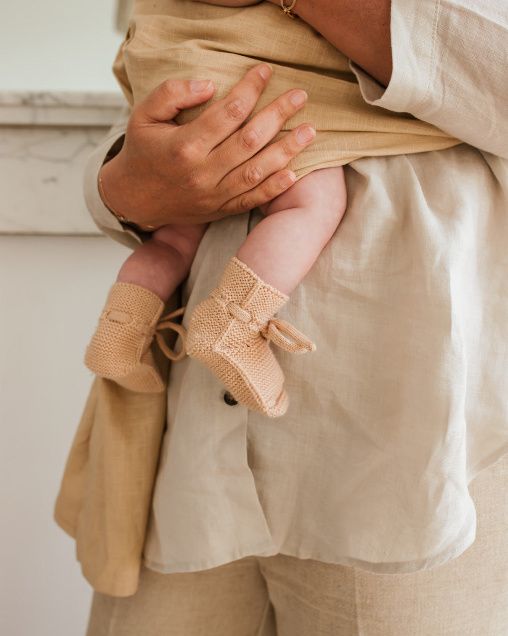 Booties - Apricot - 0-9 mnd