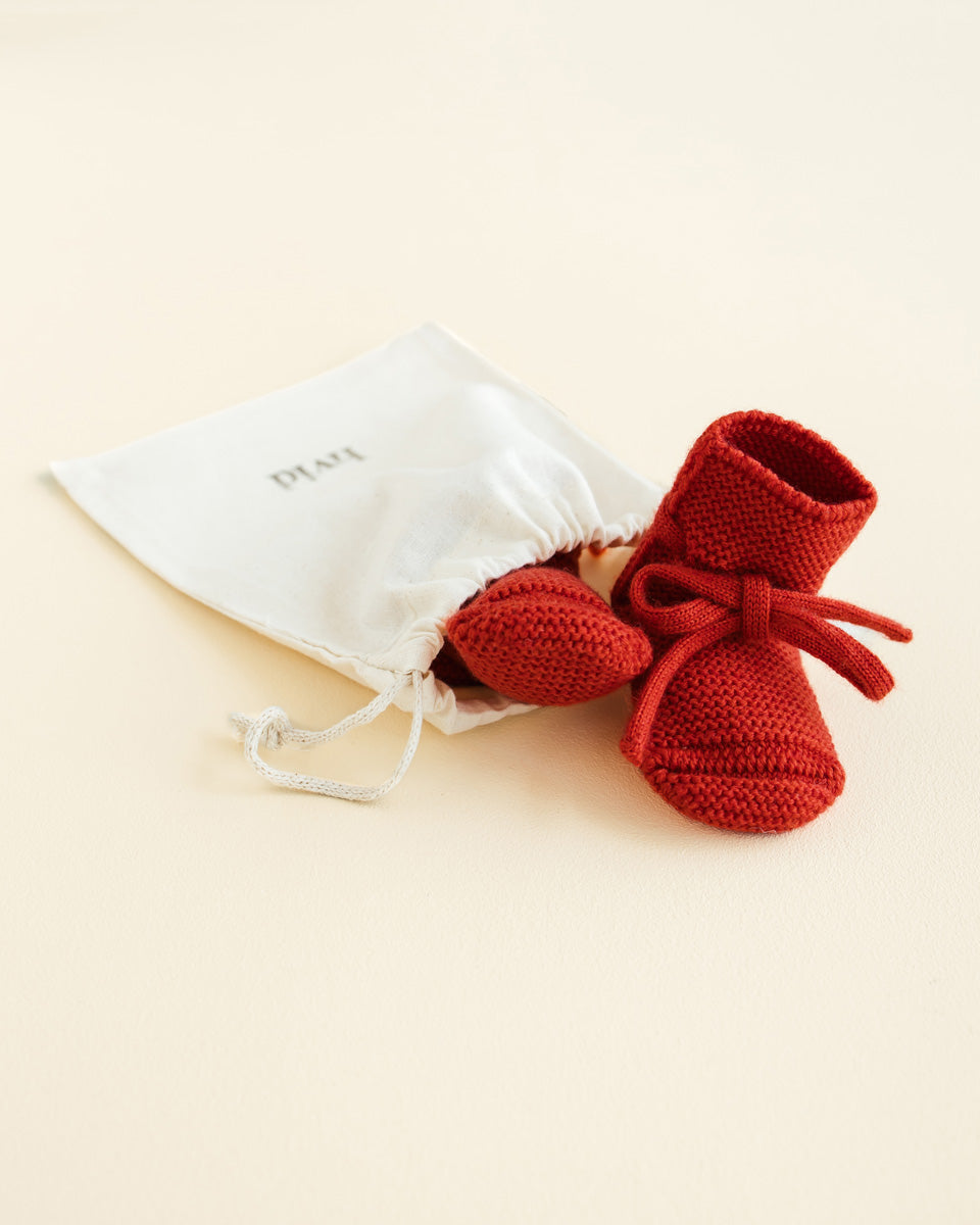 Booties - Red - 0-9 mnd
