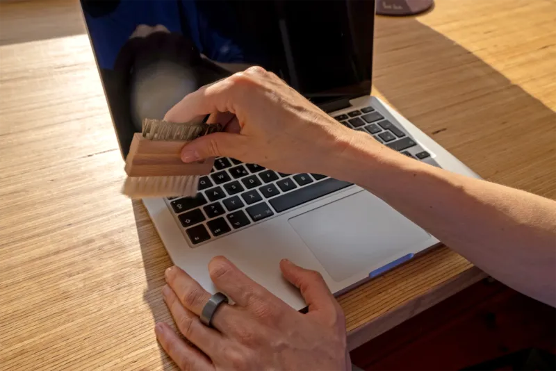 Tastaturbørste i bøk og geitehår