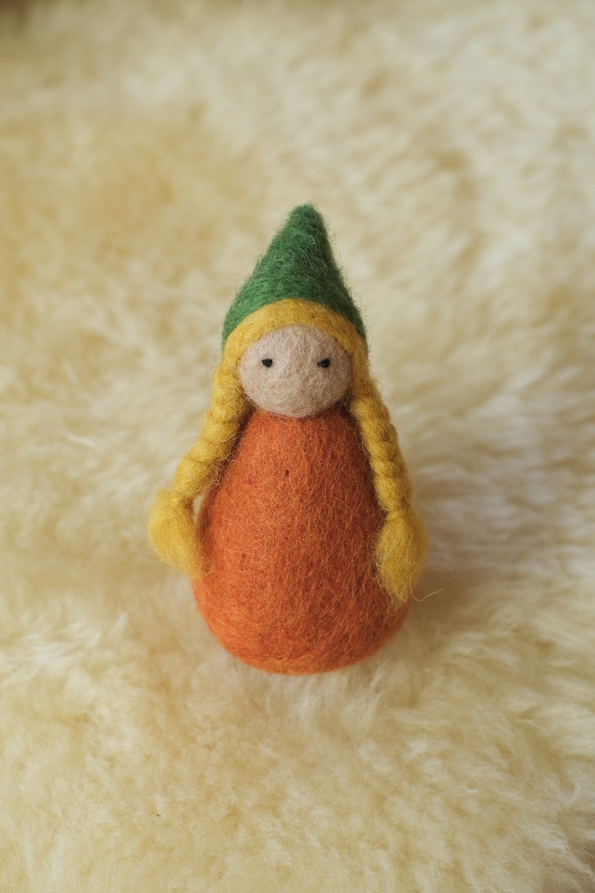 Gresskarjente - ullfigur - oransje