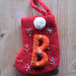 Julesokk med bokstav i ull - A-Z