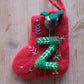 Julesokk med bokstav i ull - A-Z