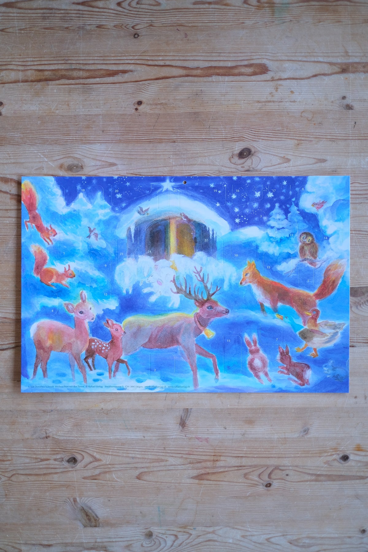 Liten papirkalender - Jul i dyreskogen - 21 x 14.8cm