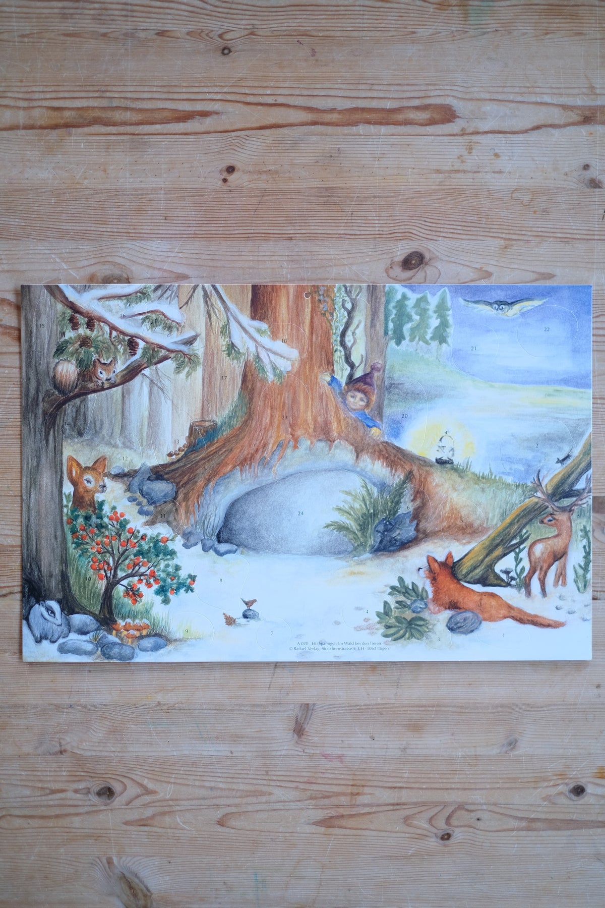Medium papirkalender - Jul med dyrene