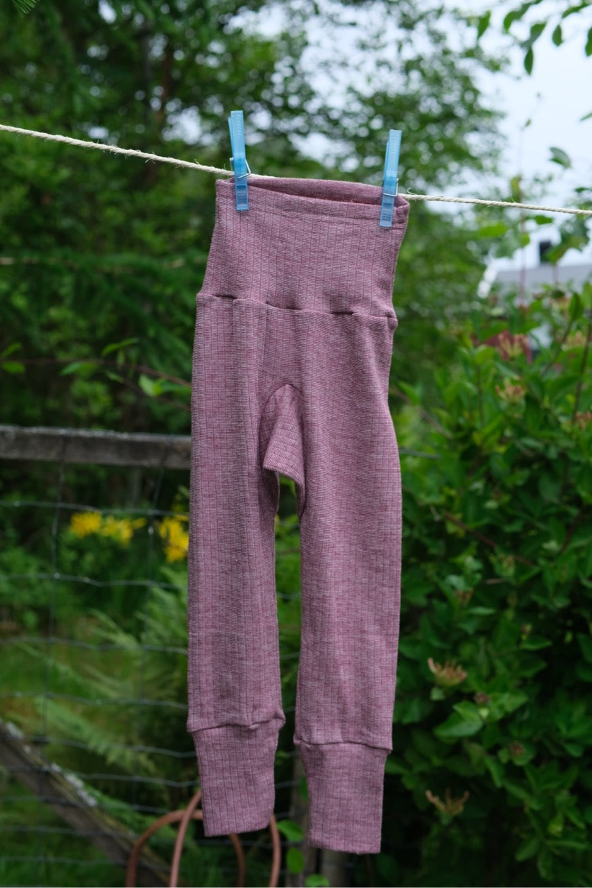Bukse - høyt liv - ull/silke/bomull